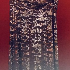 Lularoe Maxi skirt navy blue with metallic silver